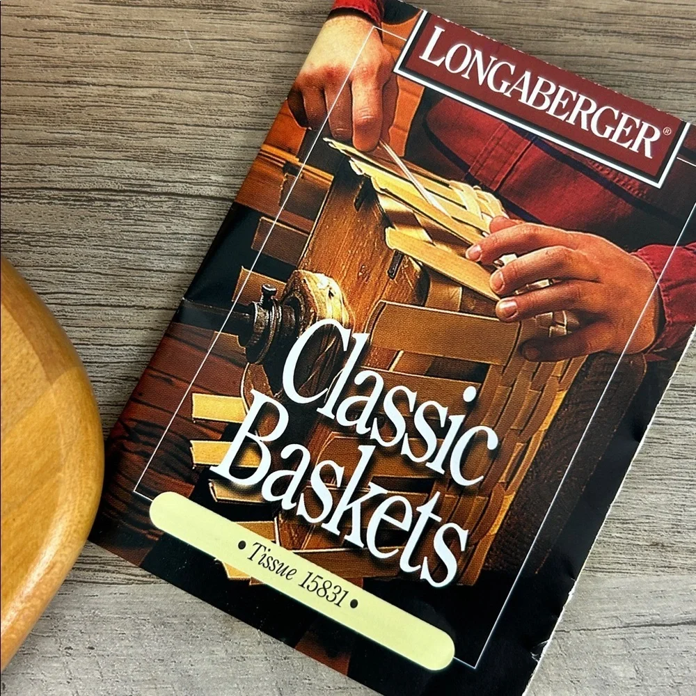 Longaberger Basket with Green Patterned Liner
